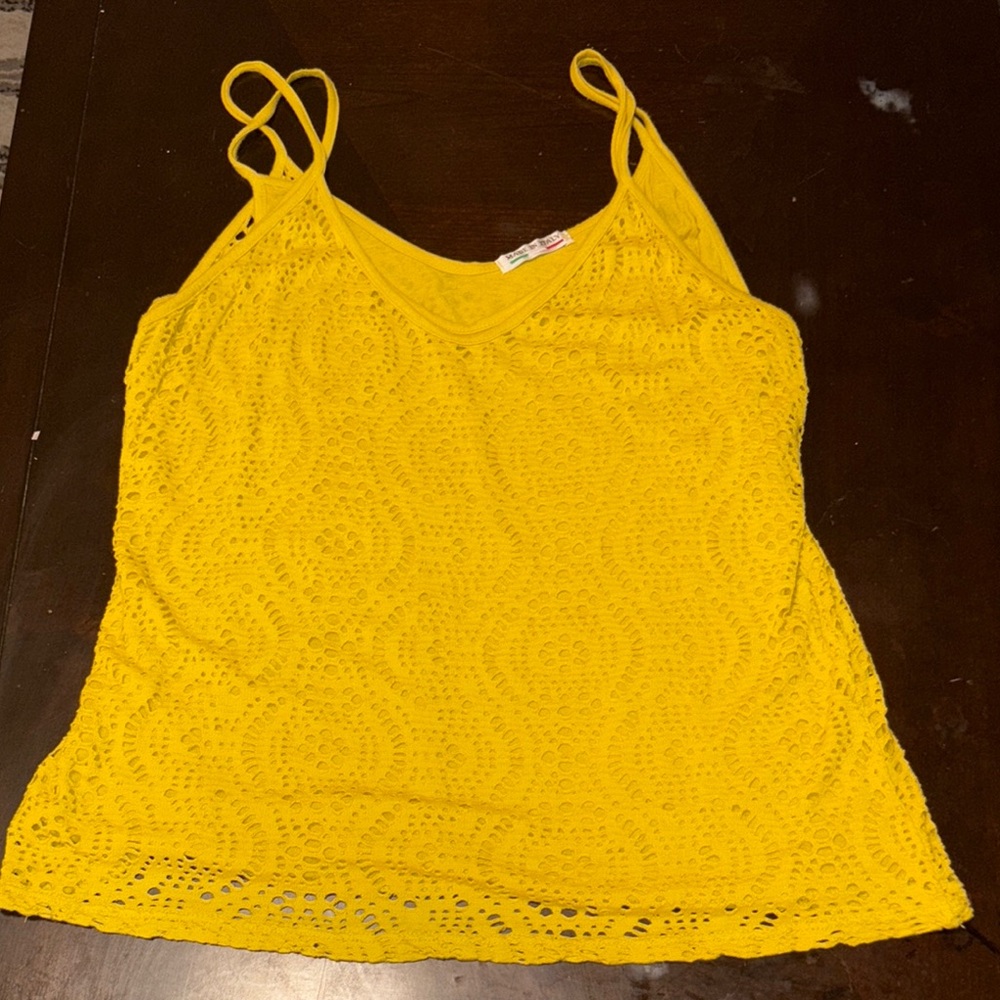 Vibrant Yellow Cropped Sleeveless Camisole